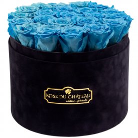 Rosa Ewige Rosen in schwarzer Rosenbox Large