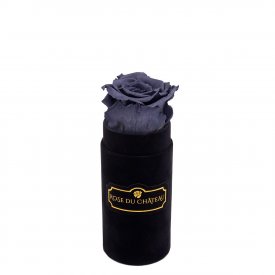 Rosafarbene Ewige Rose in schwarzer Mini Rosenbox