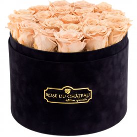 Rosa Ewige Rosen in schwarzer Rosenbox Large