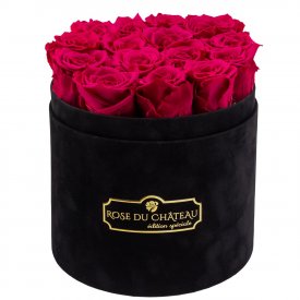 Rosa Ewige Rosen in schwarzer Rundbox