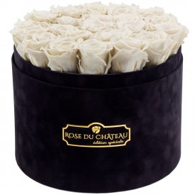 Rosa Ewige Rosen in schwarzer Rosenbox Large