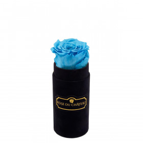 Rosafarbene Ewige Rose in schwarzer Mini Rosenbox