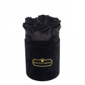 Rote Ewige Rosen in schwarzer Rosenbox Small