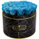 Azurblaue Ewige Rosen in schwarzer Industrial Rosenbox Large