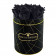 Schwarze Ewige Rosen in schwarzer industriel Rundbox Small