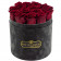 Rote Ewige Rosen anthrazitfarbener beflockter Rosenbox