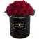 Rote Ewige Rosen Bouquet in schwarzer Rosenbox