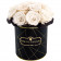 Rote Ewige Rosen Bouquet in schwarzer Rosenbox
