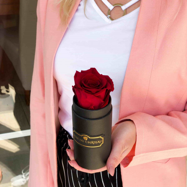 Eternity Red Rose & Mini Black Flowerbox