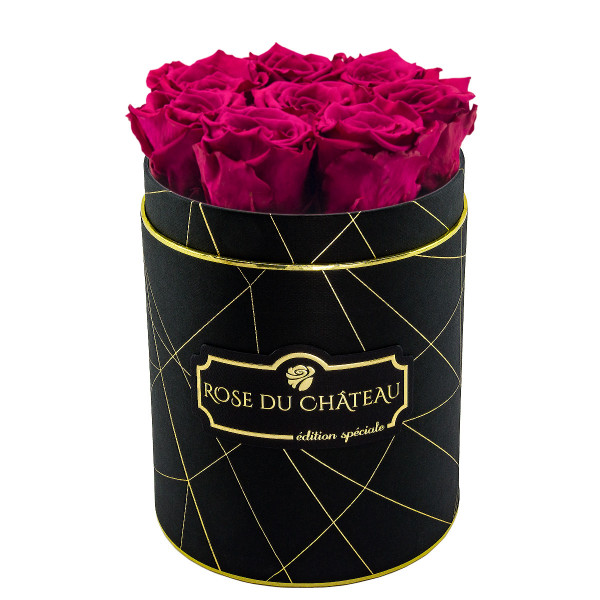 Eternity Pink Roses & Small Black Industrial Flowerbox