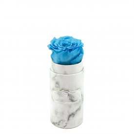 Eternity Azure Roses & Mini White Marble Flowerbox