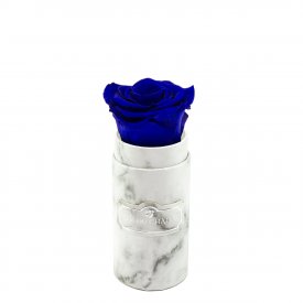 Eternity Blue Roses & Mini White Marble Flowerbox