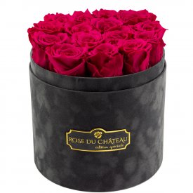 Eternity Pink Roses & Gray Flocked Flowerbox