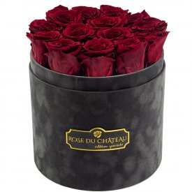 Eternity Red Roses & Gray Flocked Flowerbox