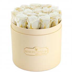 Eternity White Roses & Peach Flowerbox