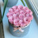 Eternity Pale Pink Roses & Gray Flocked Flowerbox