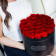 Red Eternity Roses & Black Large Flowerbox