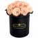 Eternity Peach Roses & Black Bouquet Flowerbox