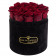 Eternity Red Roses & Round Black Flocked Flowerbox