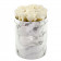 White Eternity Roses & White Marble Flowebox Small
